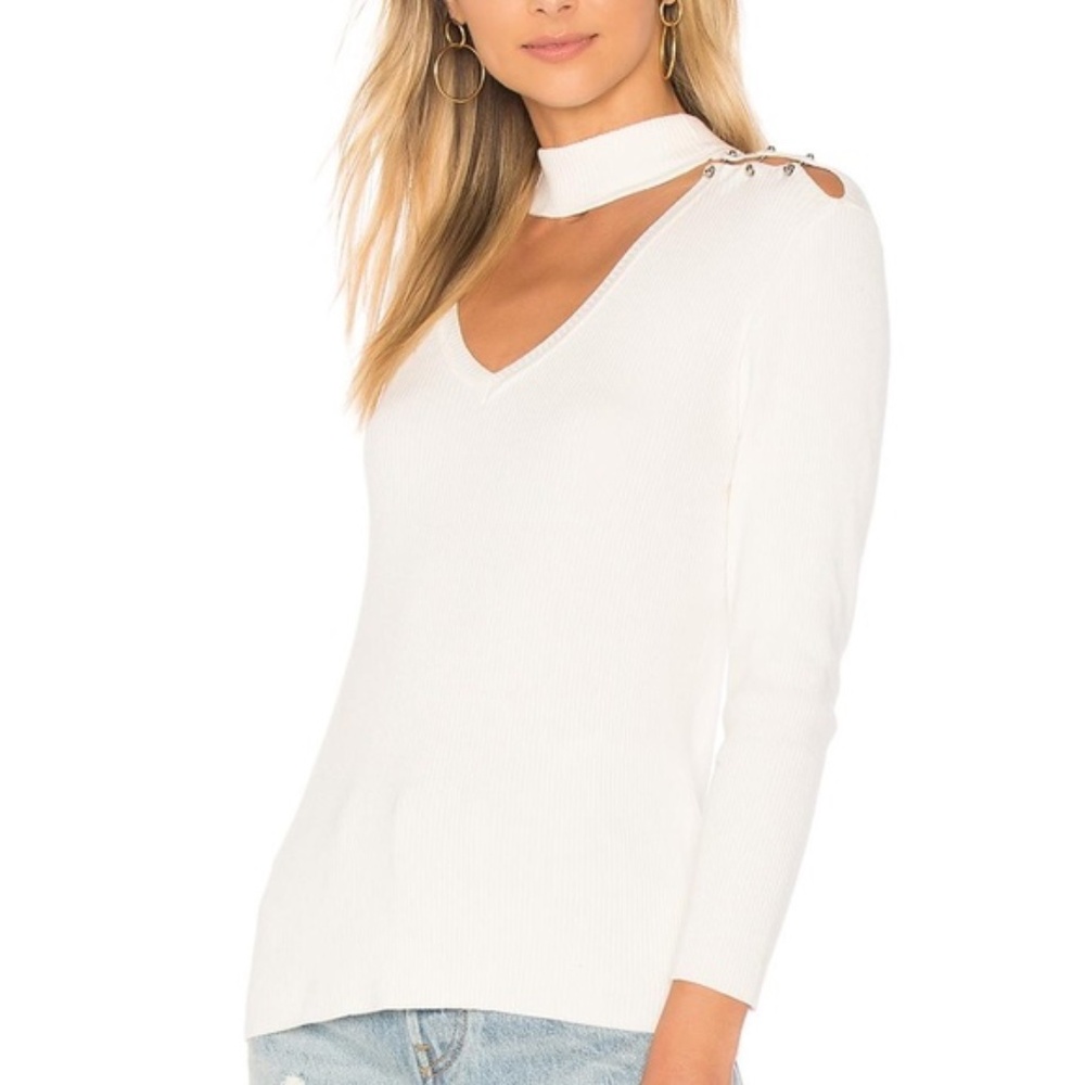 525 American Rib Bar Bel Sweater in white cap